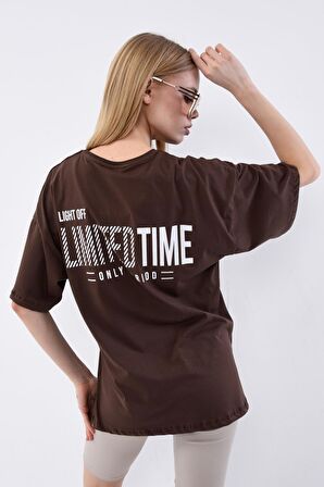 Kadın Limited Time Baskılı Oversize T-shirt