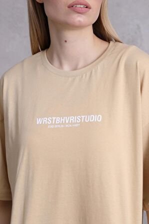 Kadın Wrstbhvr Studio Baskılı Oversize T-shirt