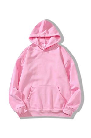 Unisex Basic Kapüşonlu Cepli Sweatshirt