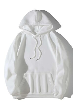 Unisex Basic Kapüşonlu Cepli Sweatshirt