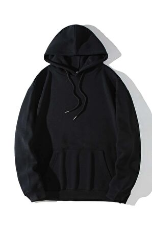 Unisex Basic Kapüşonlu Cepli Sweatshirt