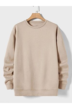 Erkek Basic Bisiklet Yaka 3 İplik Şardonsuz Sweatshirt