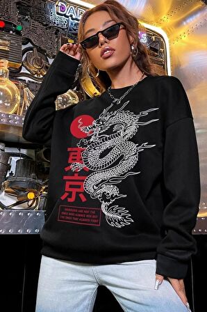 Kadın Beyaz Warrior Oversize Sweatshirt