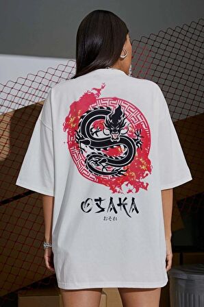 Unisex Oversize Osaka Baskılı Salaş Kesim T-shirt