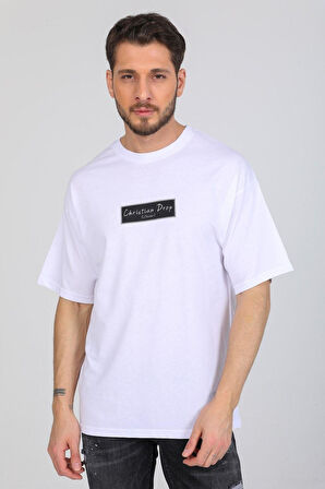 Oversize Logo Ve Istanbul Yazılı Beyaz T-shirt