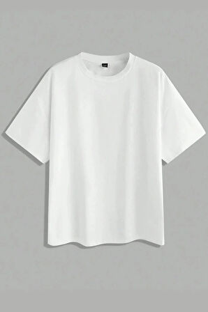 2 Adet Siyah ve Beyaz Renk Bisiklet Yaka Oversize Tişört