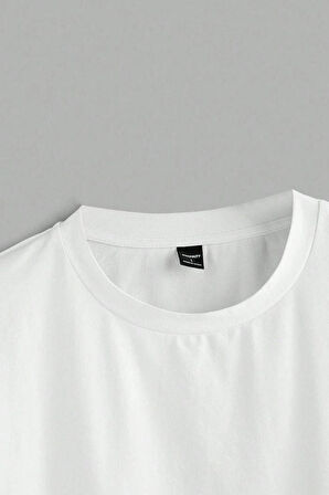 2 Adet Siyah ve Beyaz Renk Bisiklet Yaka Oversize Tişört