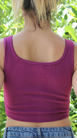 Kadın Bordo Basic Ribana Atlet Crop – Likralı Spor Üst