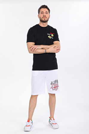 Gögüs Baskılı Siyah T-shirt