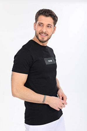 The King Yazılı Siyah T-shirt