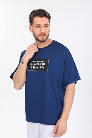The King Yazılı Mavi T-shirt