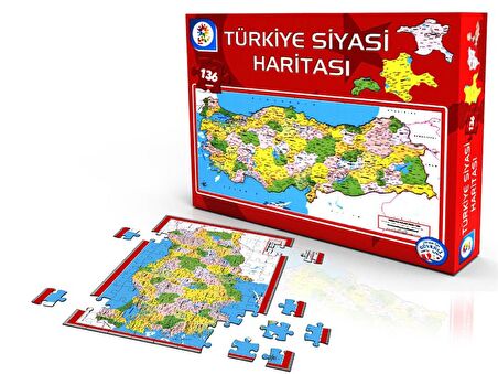 Laço Kids Siyasi Harita 5+ Yaş Orta Boy Puzzle 136 Parça