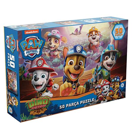 Paw Patrol Dino Rescue PW7928 3+ Yaş Büyük Boy Puzzle 50 Parça