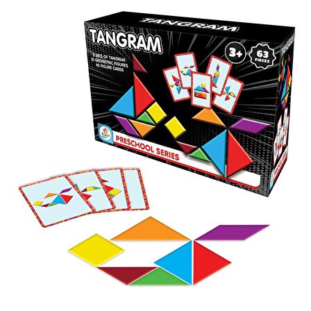 3 lü Okul Öncesi Eğitim Seti - Gölge-tamamlama-Tangram