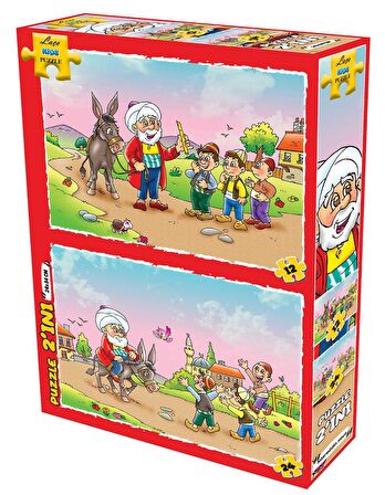 Laço Kids Nasreddin Hoca 2 si 1 Arada 3+ Yaş Büyük Boy Puzzle 12 - 24 Parça