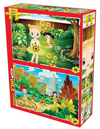 Laço Kids Ayçiçeği Kızlar 2 si 1 Arada 3+ Yaş Büyük Boy Puzzle 12 - 24 Parça