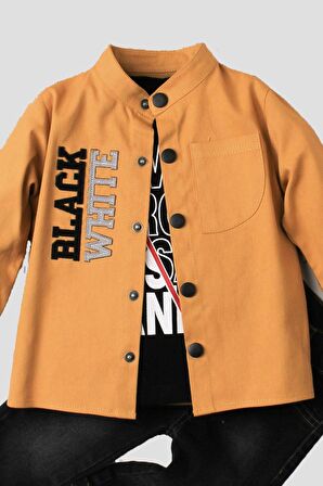 Erkek bebek ceketli takım kot pantolon sweatshirt spor ceket üçlü takım pamuklu