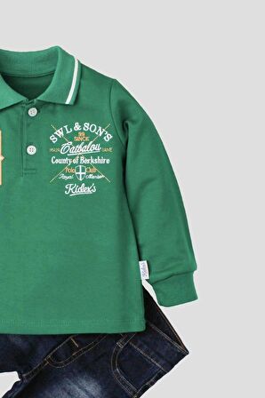 bebek takımı yumuşak kot pantolonlu %100 pamuklu