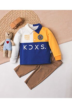 Erkek Bebek Pamuklu Polo Takım Pantolon Üst İkili Takım Düğün Doğum Günü Nişan Nikah Bayram