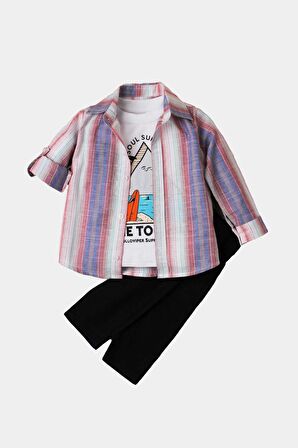 Erkek bebek gömlekli Alt Üst takım