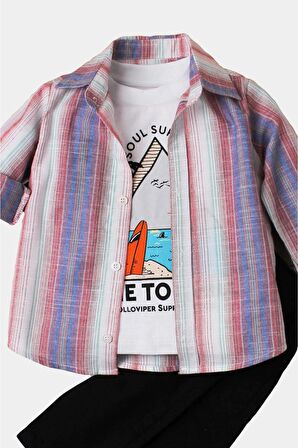 Erkek bebek gömlekli Alt Üst takım