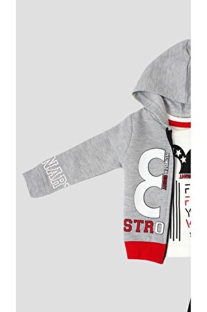 Bebek %100 Pamuklu Kapüşonlu Takım