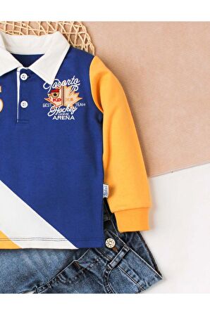 Erkek bebek pamuklu polo takım pantolon üst ikili takım düğün doğum günü nişan nikah bayram