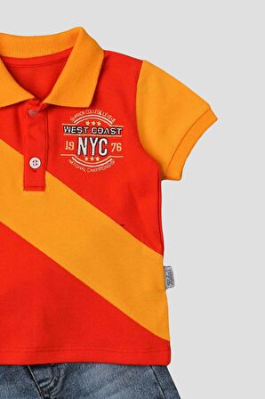 Erkek bebek pamuklu polo takım pantolon üst ikili takım düğün doğum günü nişan nikah bayram