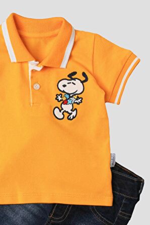 Erkek bebek pamuklu polo takım pantolon üst ikili takım düğün doğum günü nişan nikah bayram