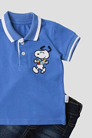 Erkek bebek pamuklu polo takım pantolon üst ikili takım düğün doğum günü nişan nikah bayram