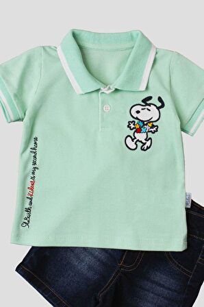 Erkek bebek pamuklu polo takım pantolon üst ikili takım düğün doğum günü nişan nikah bayram