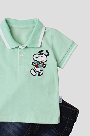 Erkek bebek pamuklu polo takım pantolon üst ikili takım düğün doğum günü nişan nikah bayram