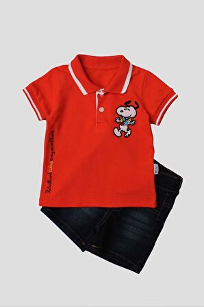 Erkek bebek pamuklu polo takım pantolon üst ikili takım düğün doğum günü nişan nikah bayram