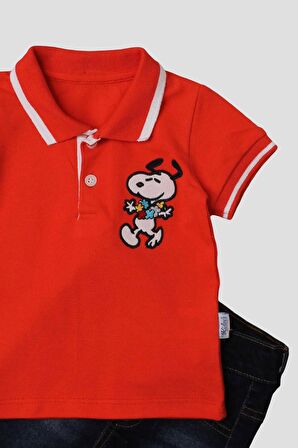 Erkek bebek pamuklu polo takım pantolon üst ikili takım düğün doğum günü nişan nikah bayram