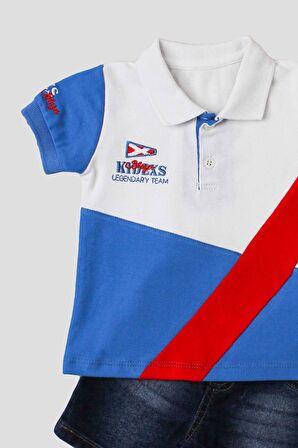 Erkek bebek pamuklu polo takım pantolon üst ikili takım düğün doğum günü nişan nikah bayram