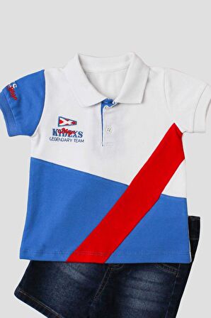 Erkek bebek pamuklu polo takım pantolon üst ikili takım düğün doğum günü nişan nikah bayram