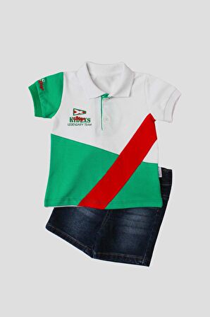 Erkek bebek pamuklu polo takım pantolon üst ikili takım düğün doğum günü nişan nikah bayram