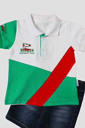 Erkek bebek pamuklu polo takım pantolon üst ikili takım düğün doğum günü nişan nikah bayram