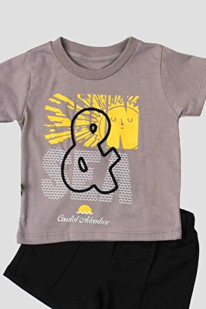 Sun-Sea  Bakılı Tişört Ve Kapri 2'li Takım