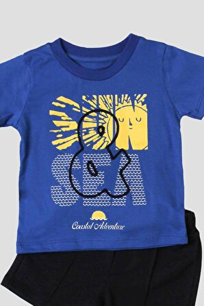 Sun-Sea  Bakılı Tişört Ve Kapri 2'li Takım