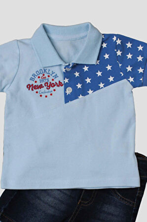 Broklyn Nakışlı Yıldız Baskılı Kaprili Lacoste Erkek 2'li Alt Üst Takım