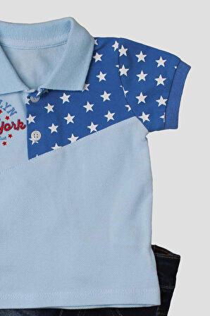 Broklyn Nakışlı Yıldız Baskılı Kaprili Lacoste Erkek 2'li Alt Üst Takım