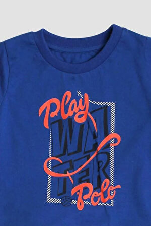 Play Polo Yazı Baskılı 2'li Tişört Alt Üst Takım