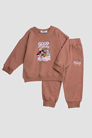 Mickey Mause Baskılı Oversize  Alt Üst Bebek Çocuk Eşorfman Takımı