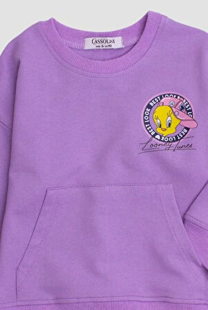 Tweety Lones Tunes Baskılı Oversize  Alt Üst Bebek Çocuk Eşorfman Takımı