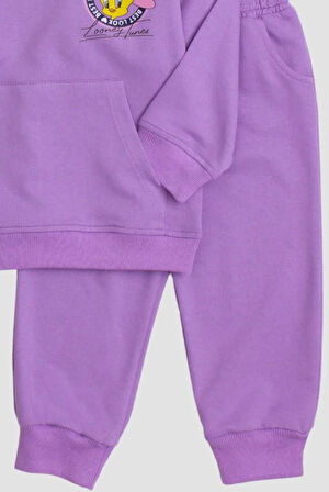 Tweety Lones Tunes Baskılı Oversize  Alt Üst Bebek Çocuk Eşorfman Takımı