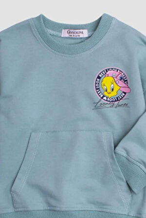 Tweety Lones Tunes Baskılı Oversize  Alt Üst Bebek Çocuk Eşorfman Takımı