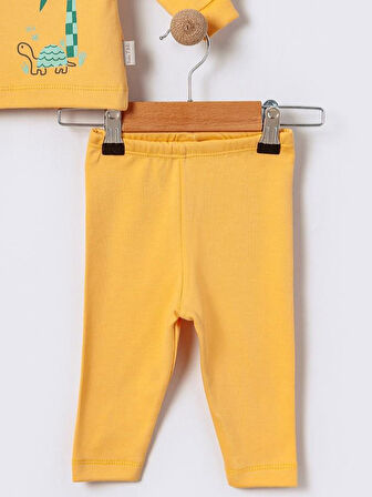 %100 Pamuklu  Yenidogan Unisex  Kiz Erkek Pamuk Desenli  2'li Bebek Pijama Takımı