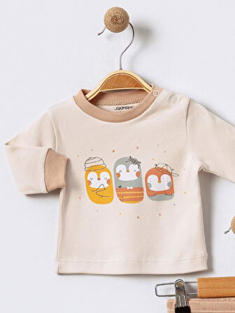 %100 Pamuklu  Yenidogan Unisex  Kiz Erkek Pamuk Desenli  2'li Bebek Pijama Takımı