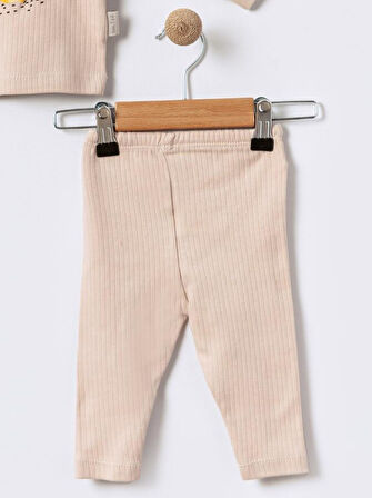 %100 Pamuklu  Fitilli Yenidogan Unisex  Kiz Erkek Pamuk Desenli  2'li Bebek Pijama Takımı